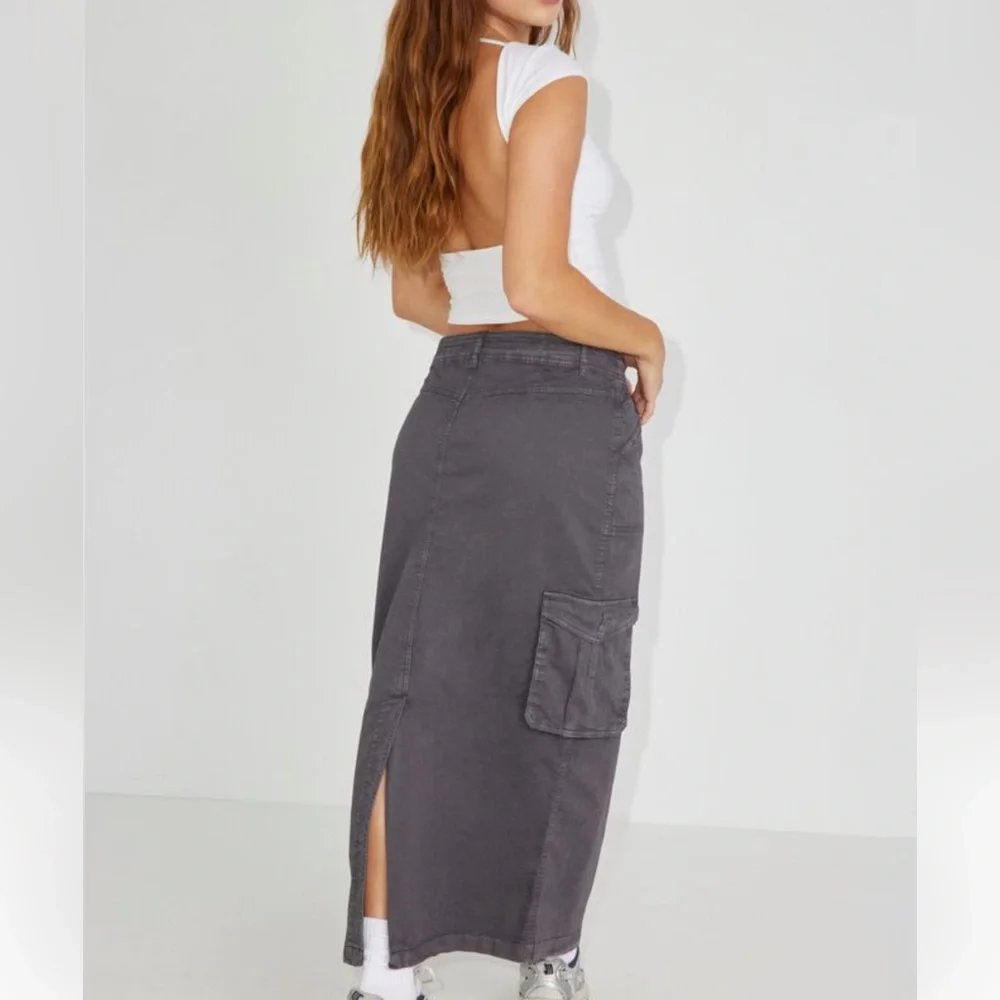 Garage Charcoal Cargo Maxi Skirt - Picture 3 of 5
